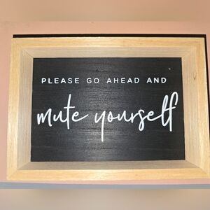 Playful Black and White Wall Sign for your office, 7" x 5" x 1.5", New with Tags
